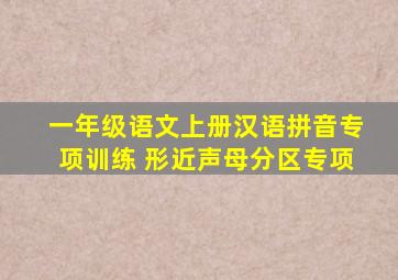 一年级语文上册汉语拼音专项训练 形近声母分区专项